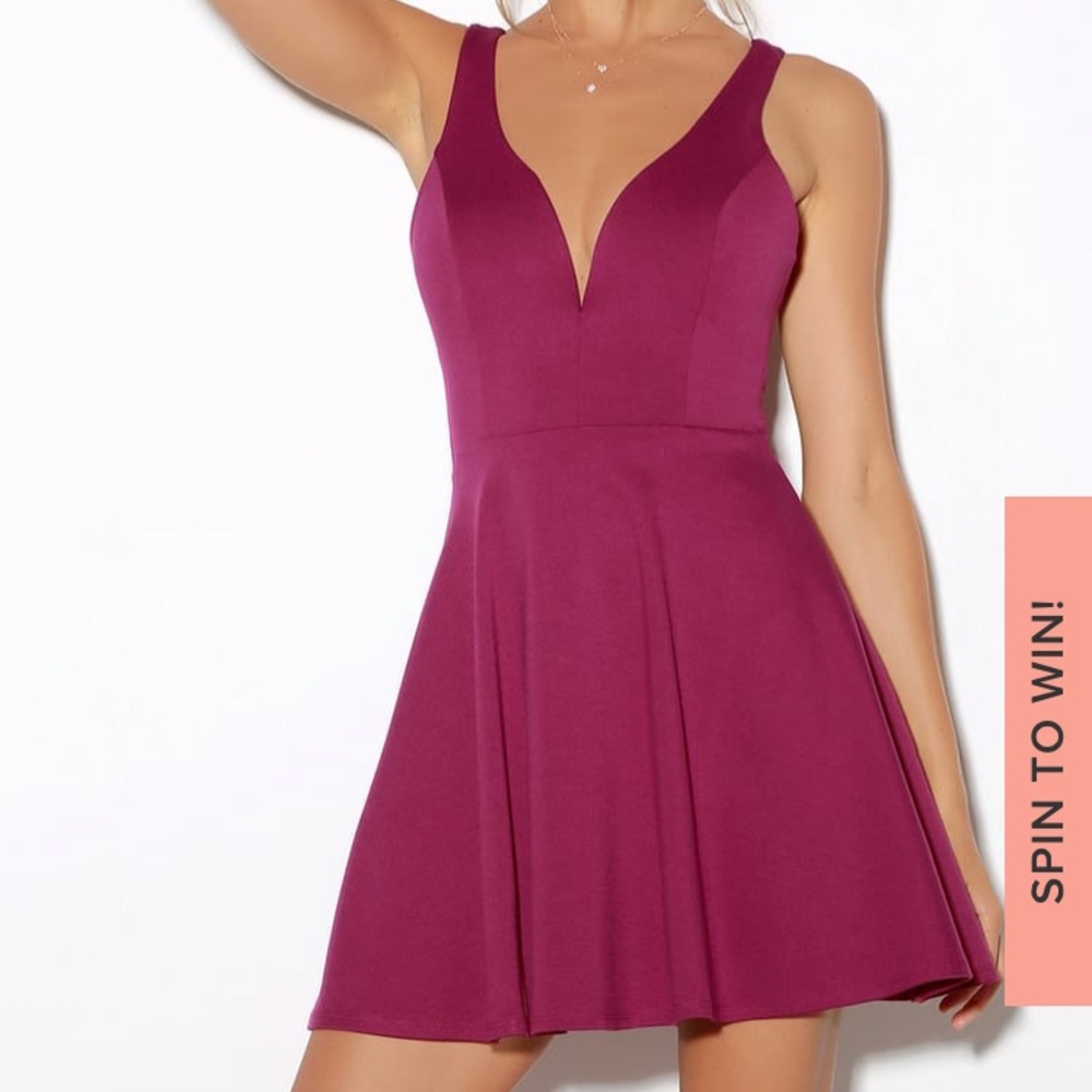Lulus magenta love galore skater dress